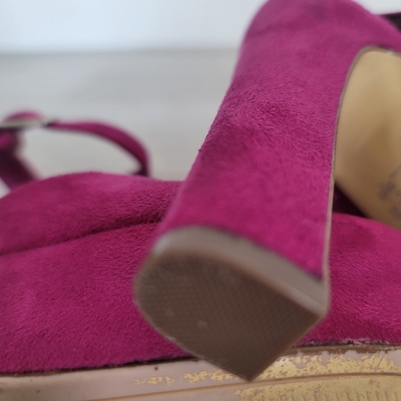 BRASH Suade Magenta Fusia Purple PinkPlatform Heels US8.5 - Picture 4 of 13